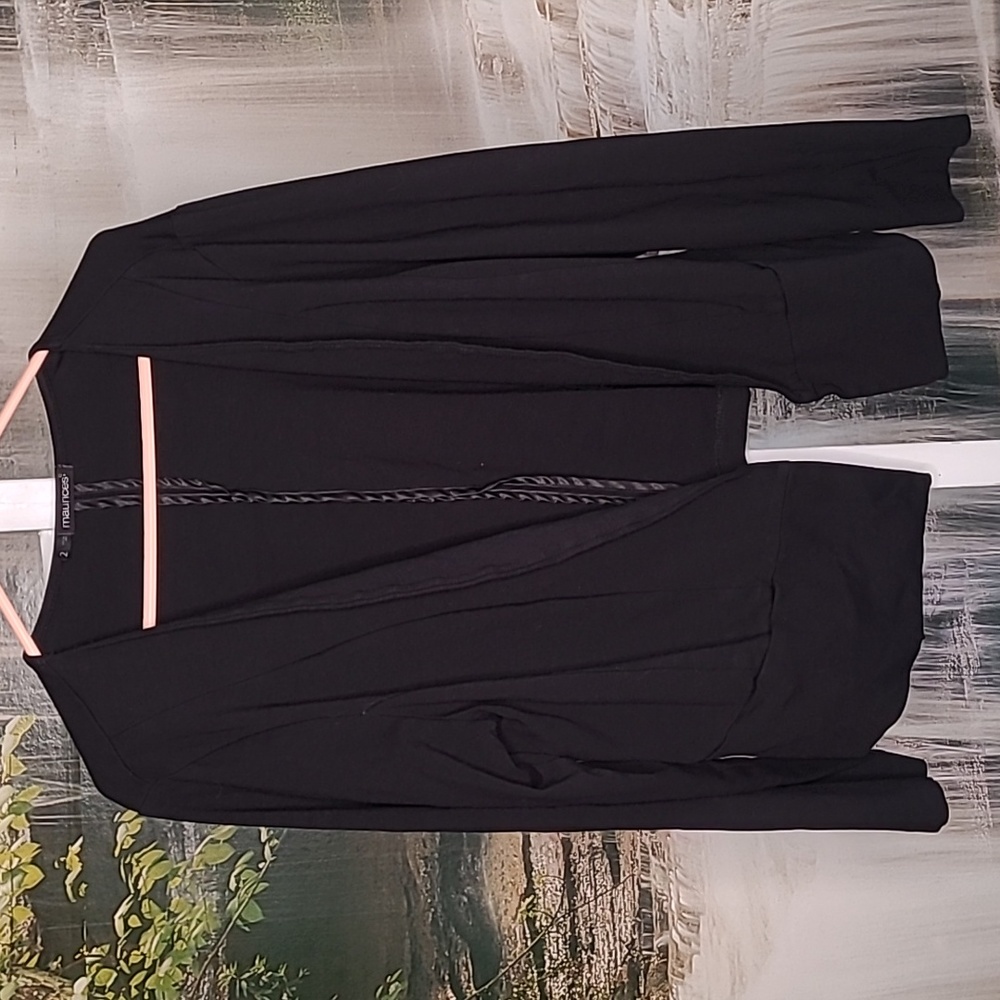 Maurices Womens Plus size super soft long sleeve black cardigan sweater